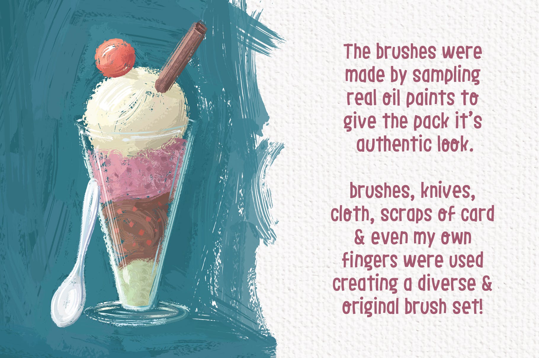 Illustrator高质量油画插画风格笔刷下载