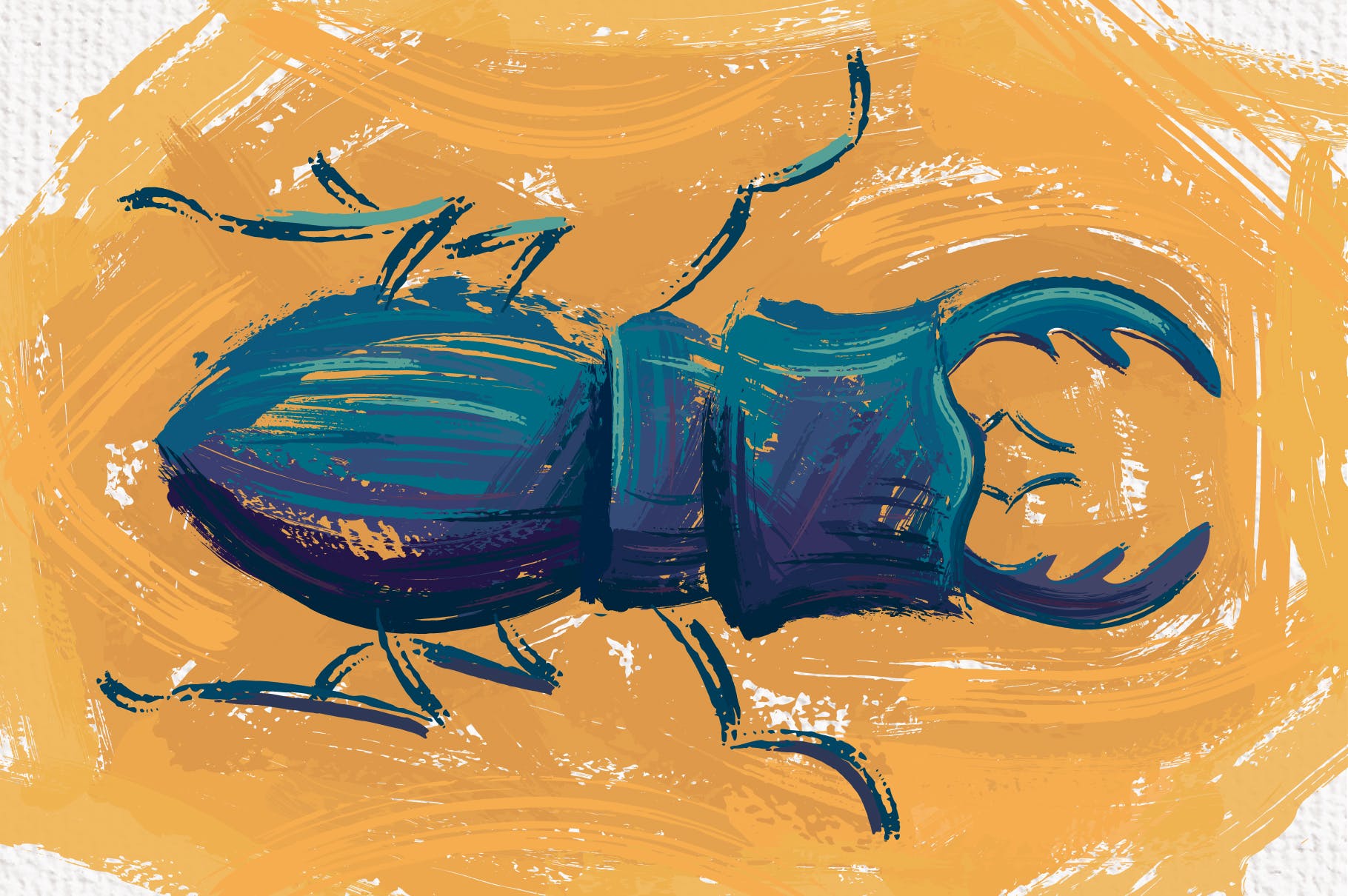 Illustrator高质量油画插画风格笔刷下载