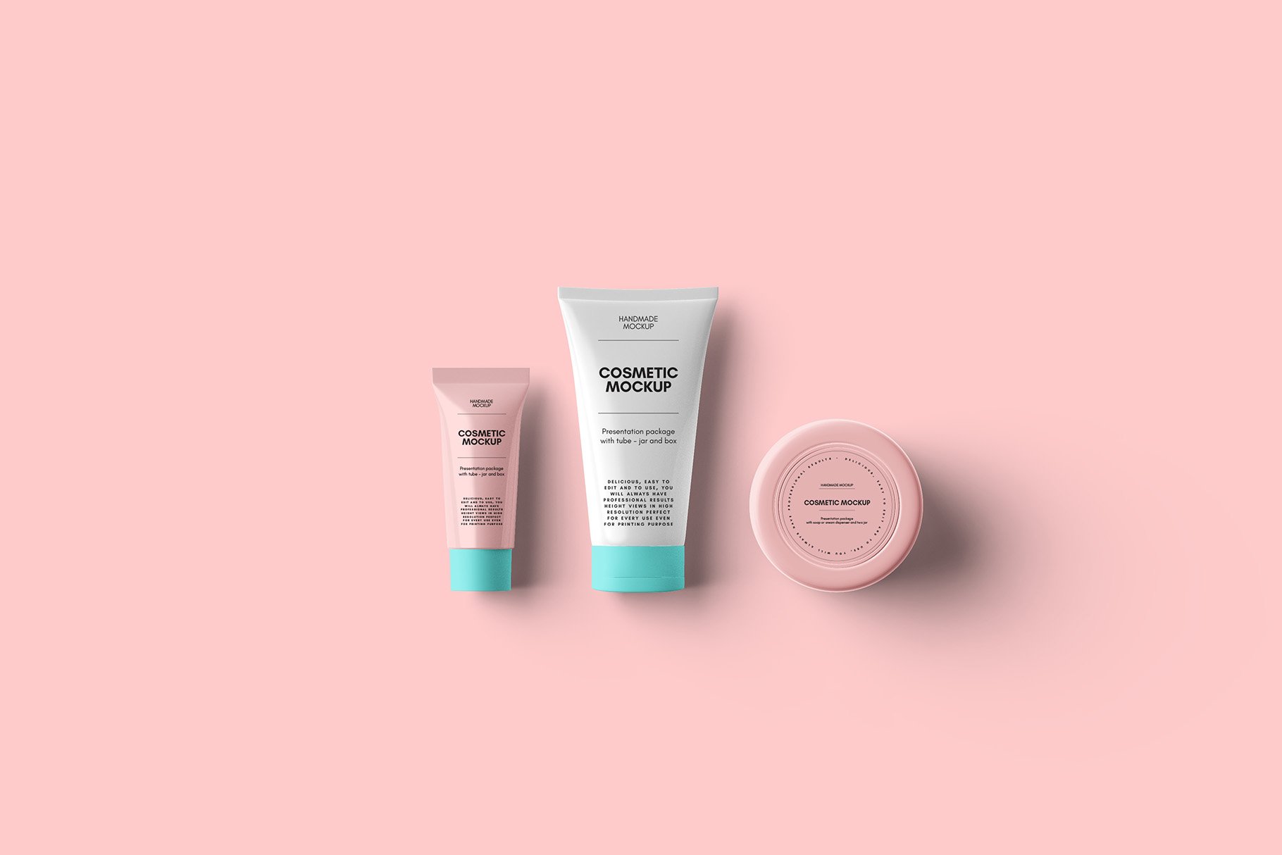 8个化妆品套装品牌/VI包装设计样机PSD素材包