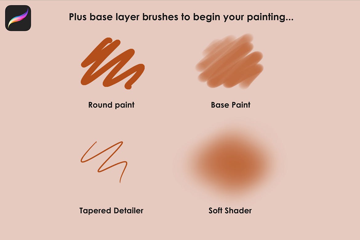 非常适合头发发丝的手绘绘画Procreate笔刷集合