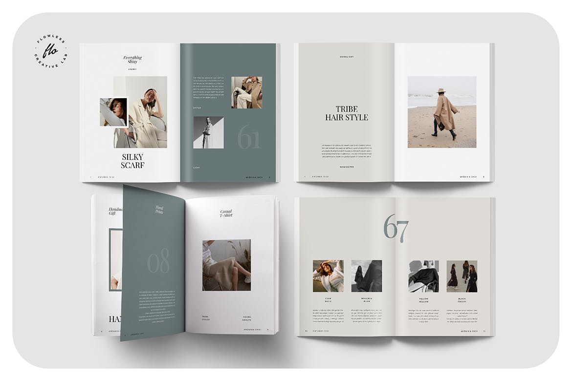 时尚简约品牌手册画册宣传册杂志房地产楼书设计模板