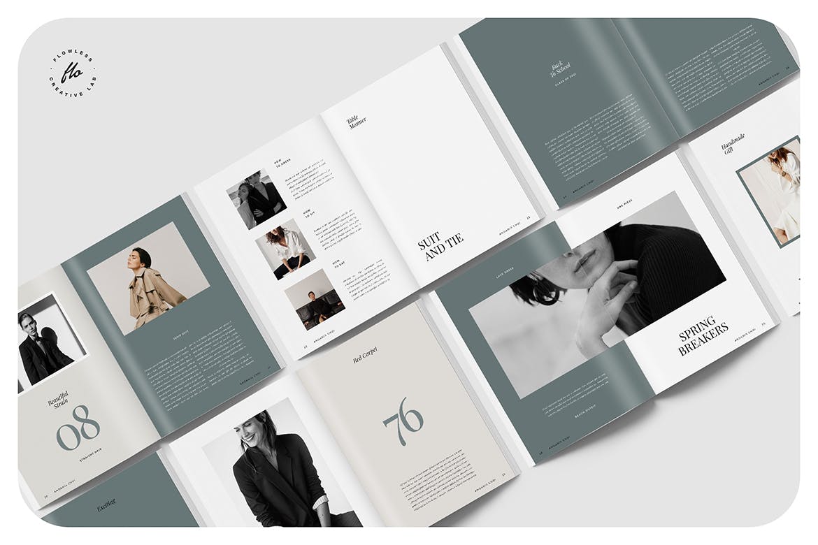 时尚简约品牌手册画册宣传册杂志房地产楼书设计模板