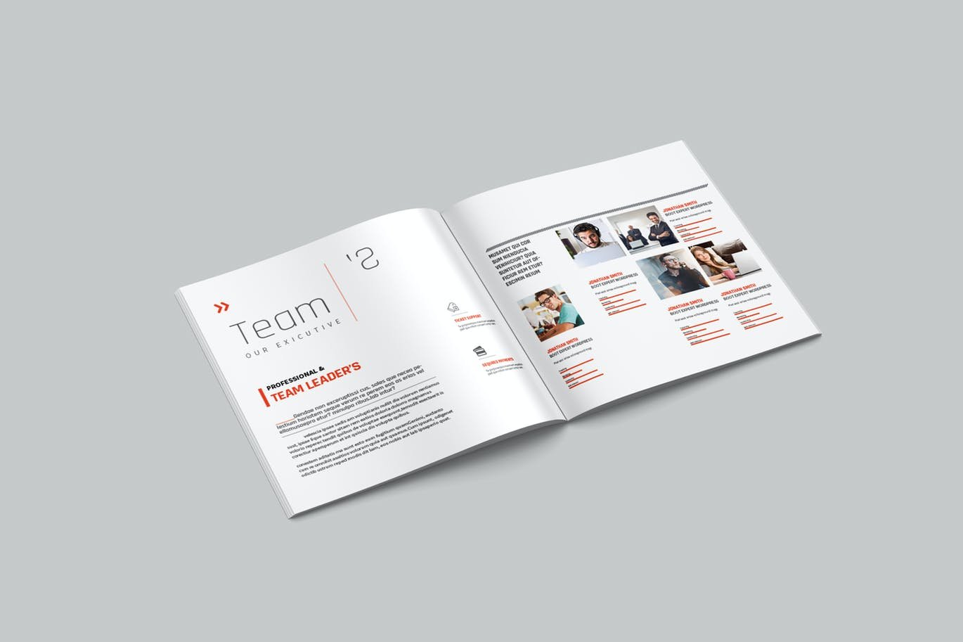 经典黑红色方形企业宣传册/公司简介手册设计素材