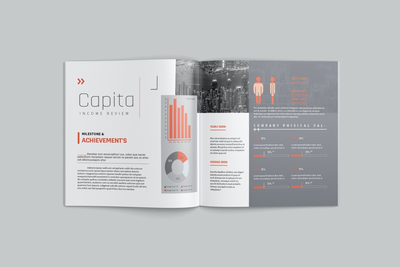 经典黑红色方形企业宣传册/公司简介手册设计素材