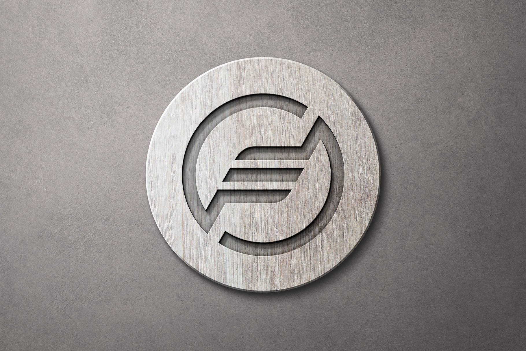 逼真企业木牌品牌Logo展示样机素材