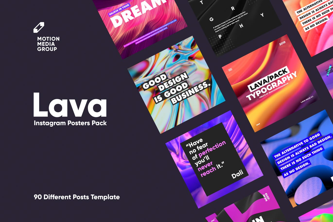 90个不同创意抽象几何纹理背景绚丽海报素材