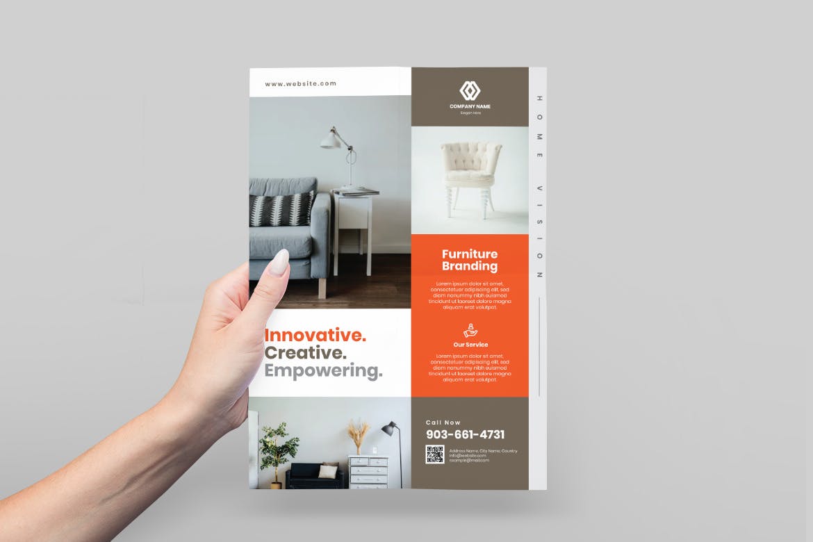 时尚高端简约家具宣传单海报设计素材