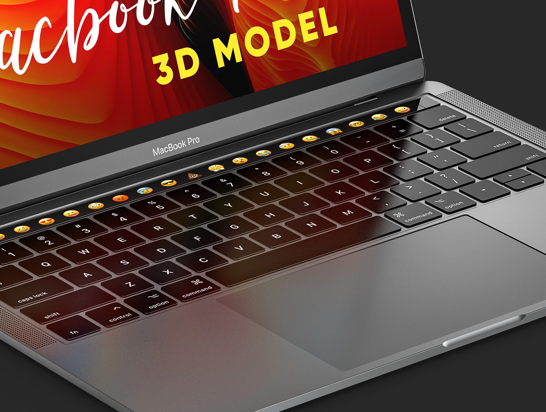 新款MacBook Pro模型C4D素材文件下载