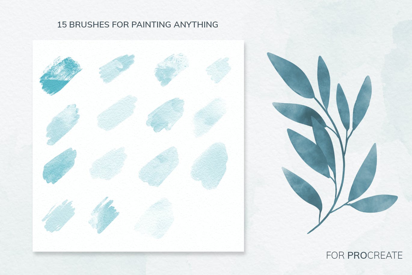 Procreate专用典牙初夏水彩小清新画笔套装for iPad