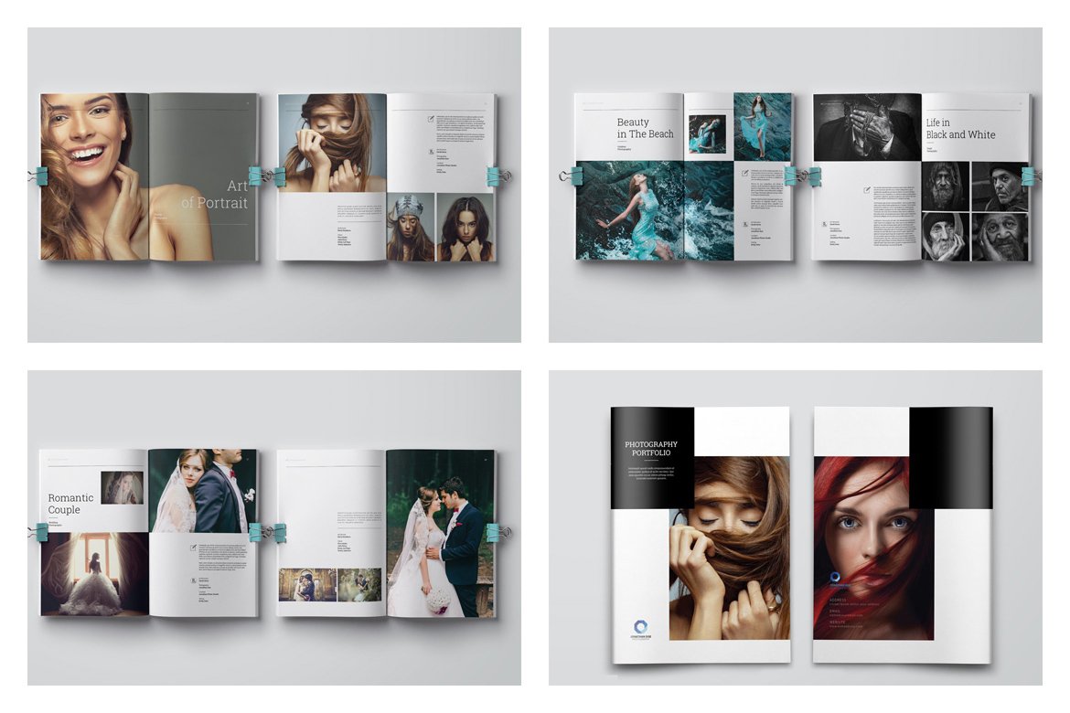 8款时尚简约摄影设计作品集/相册模板风格VI合集下载