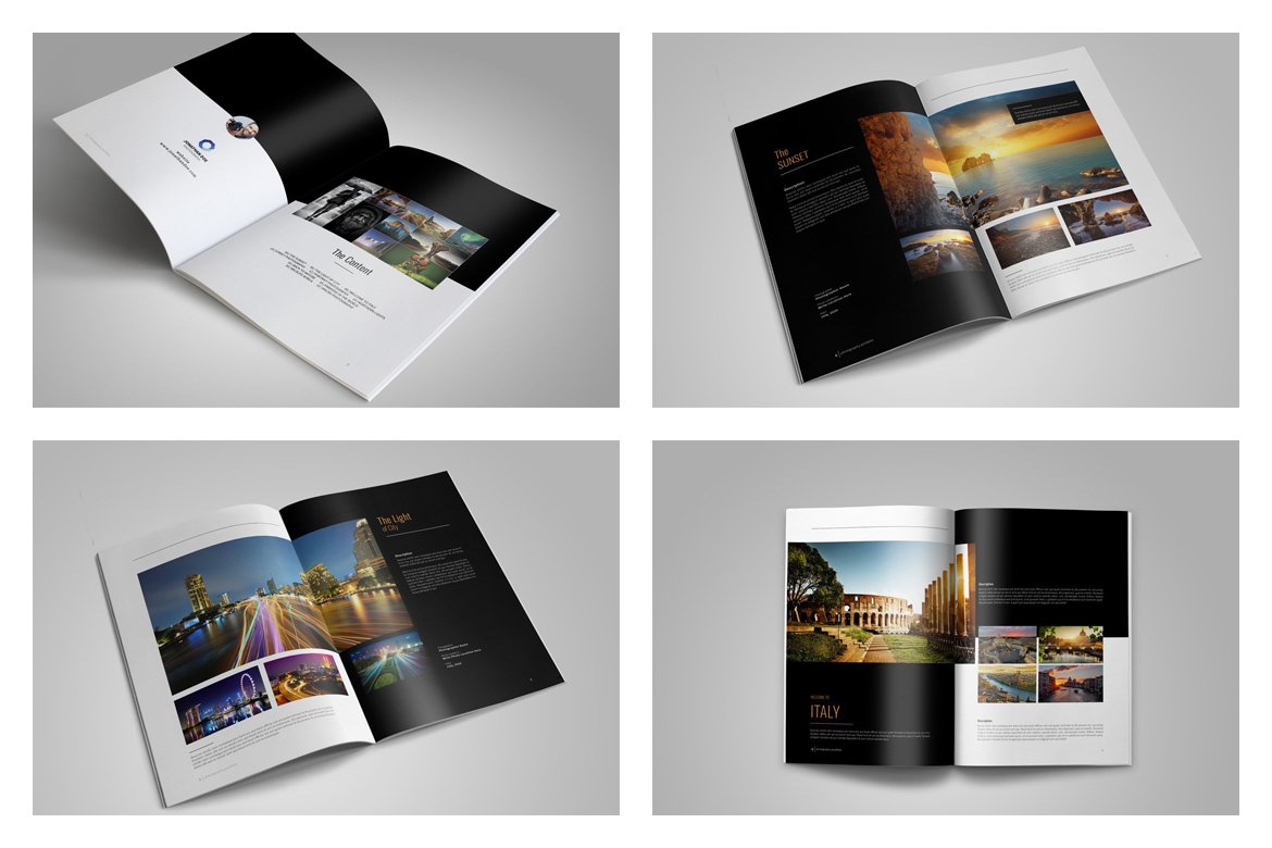 8款时尚简约摄影设计作品集/相册模板风格VI合集下载