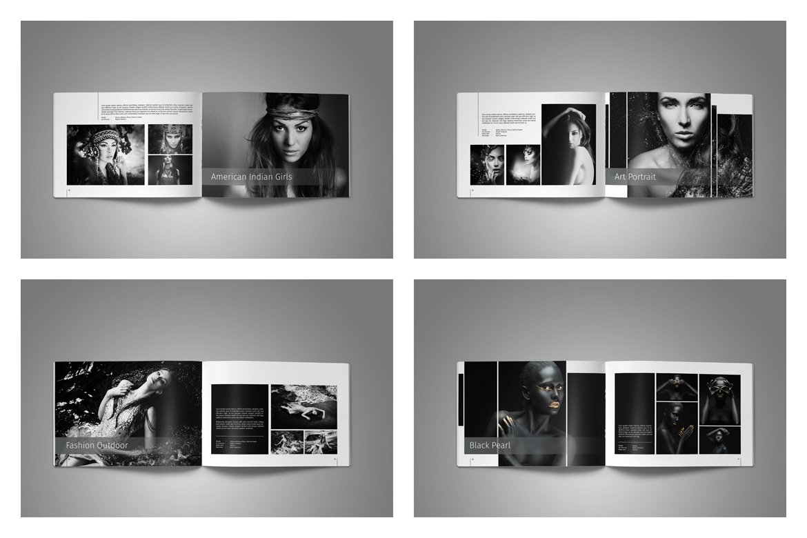 8款时尚简约摄影设计作品集/相册模板风格VI合集下载