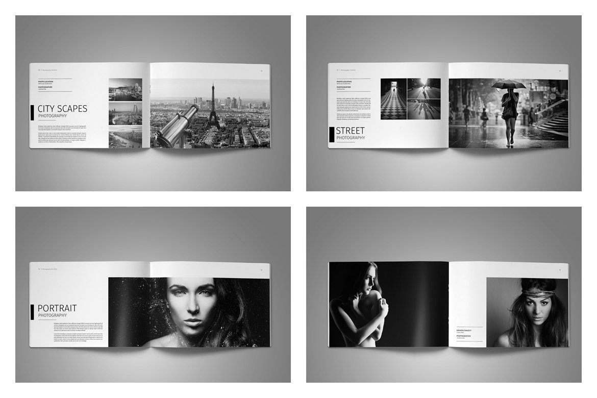 8款时尚简约摄影设计作品集/相册模板风格VI合集下载