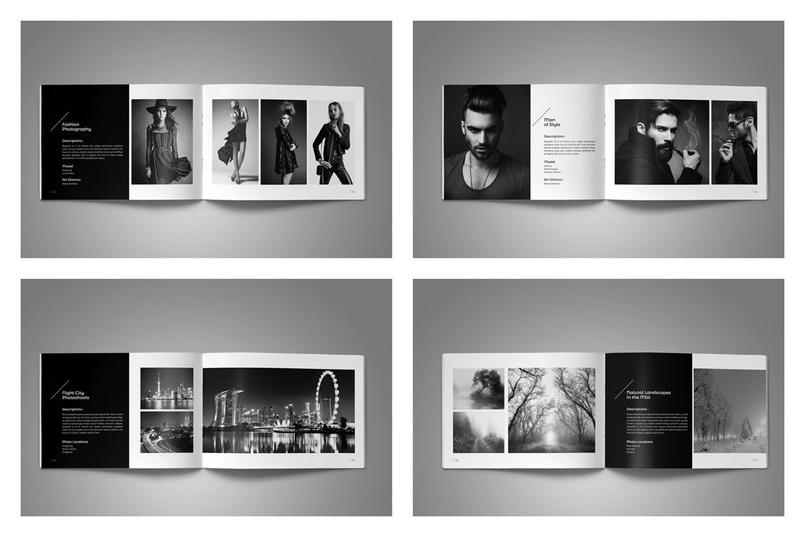 8款时尚简约摄影设计作品集/相册模板风格VI合集下载