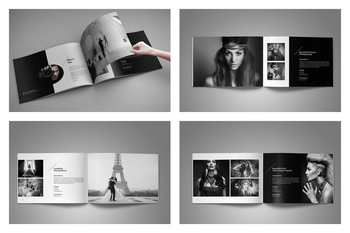8款时尚简约摄影设计作品集/相册模板风格VI合集下载