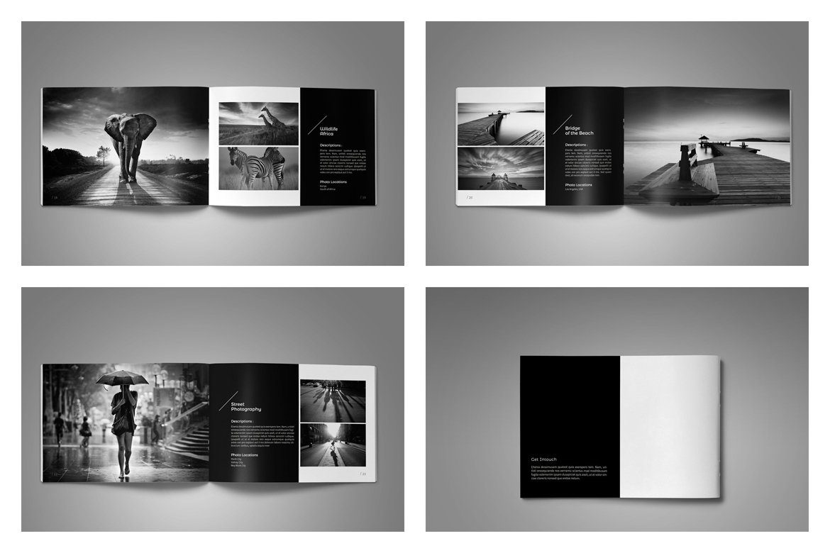8款时尚简约摄影设计作品集/相册模板风格VI合集下载