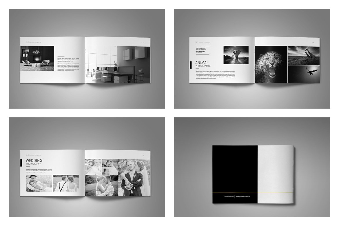 8款时尚简约摄影设计作品集/相册模板风格VI合集下载