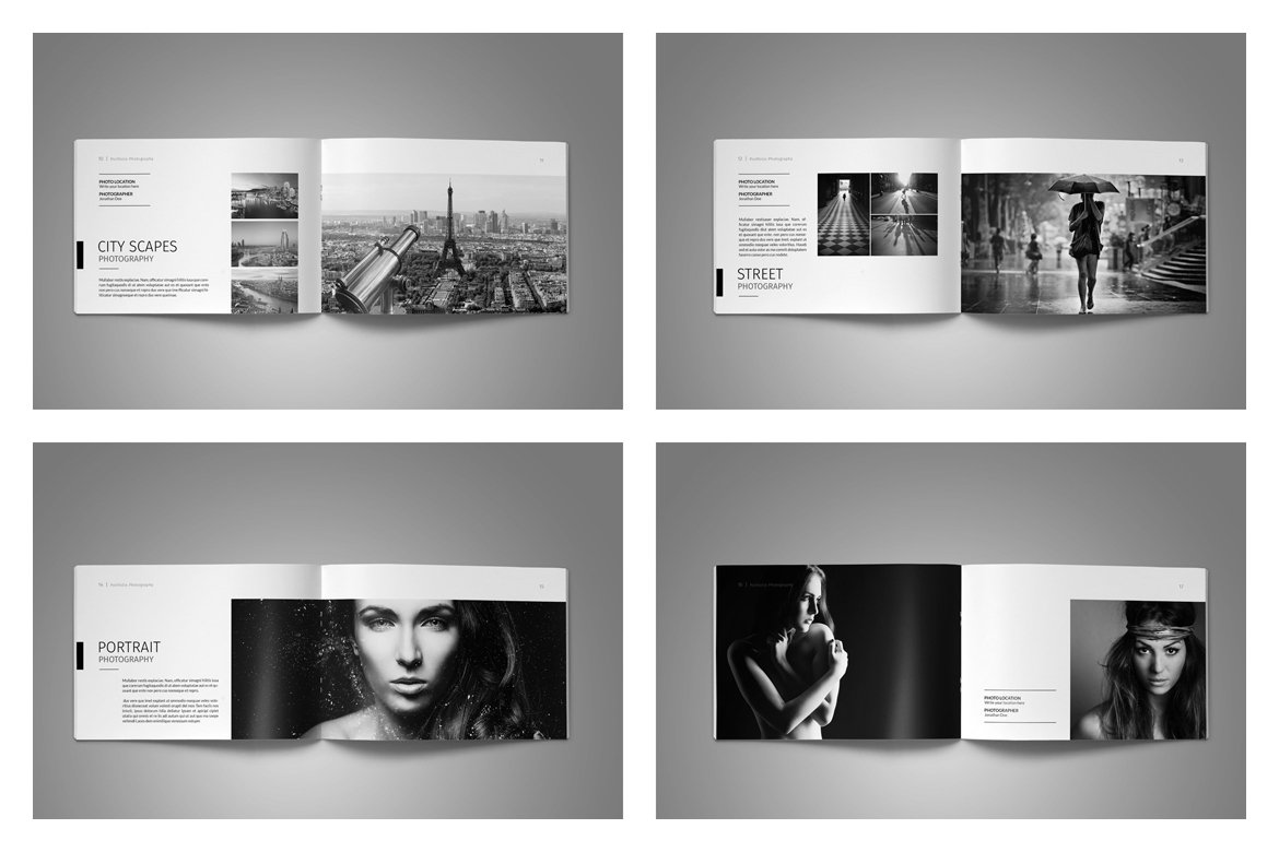 8款时尚简约摄影设计作品集/相册模板风格VI合集下载