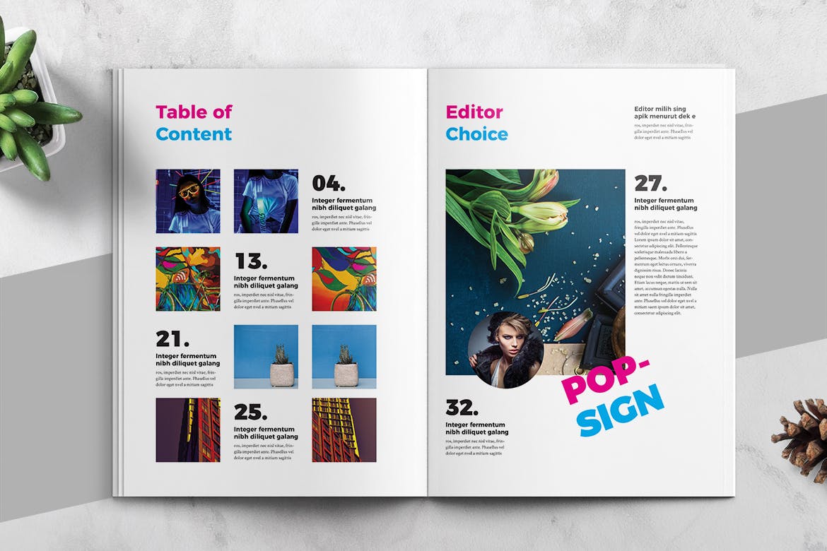 时尚简约清新年轻多彩风格杂志房地产楼书品牌手册画册宣传册杂志设计模板