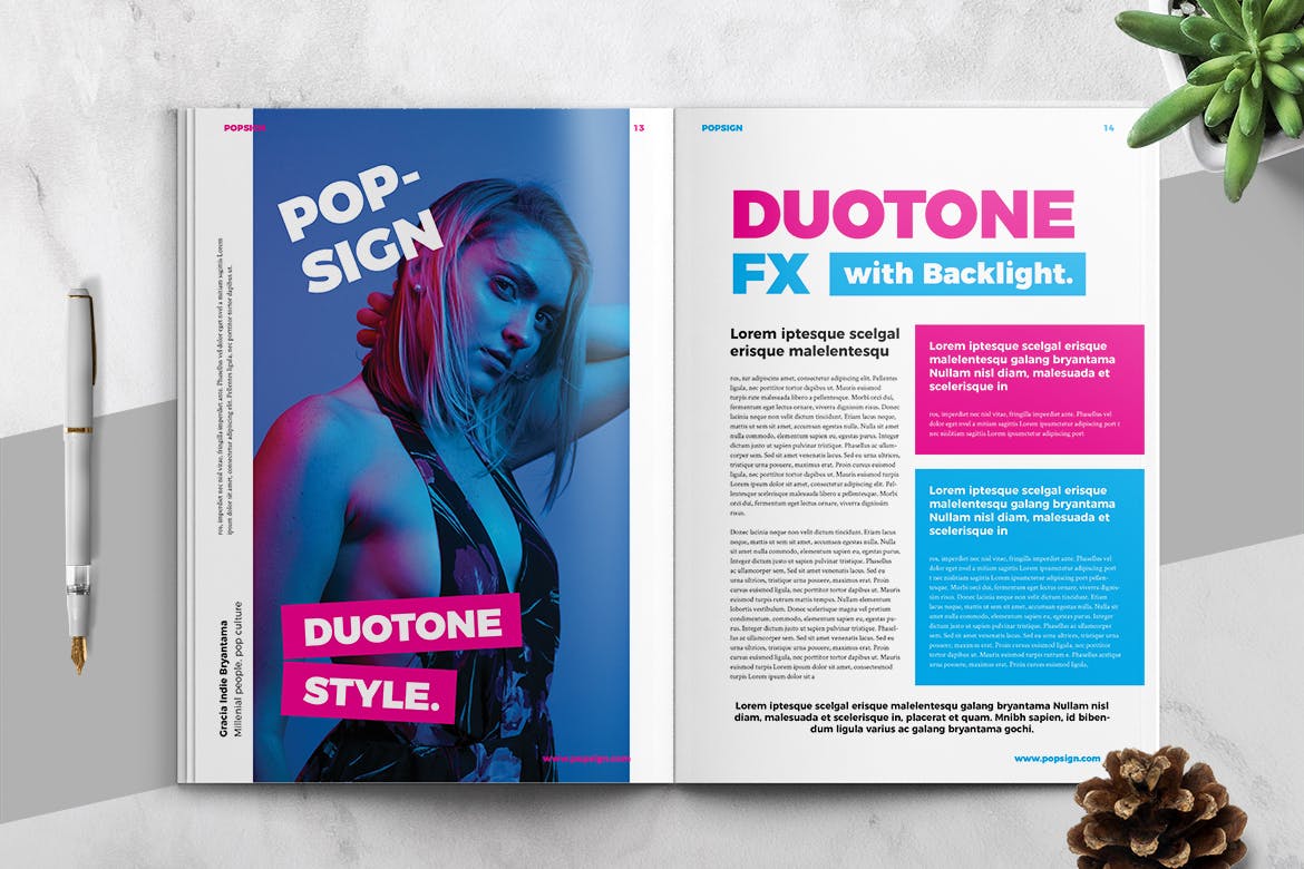 时尚简约清新年轻多彩风格杂志房地产楼书品牌手册画册宣传册杂志设计模板