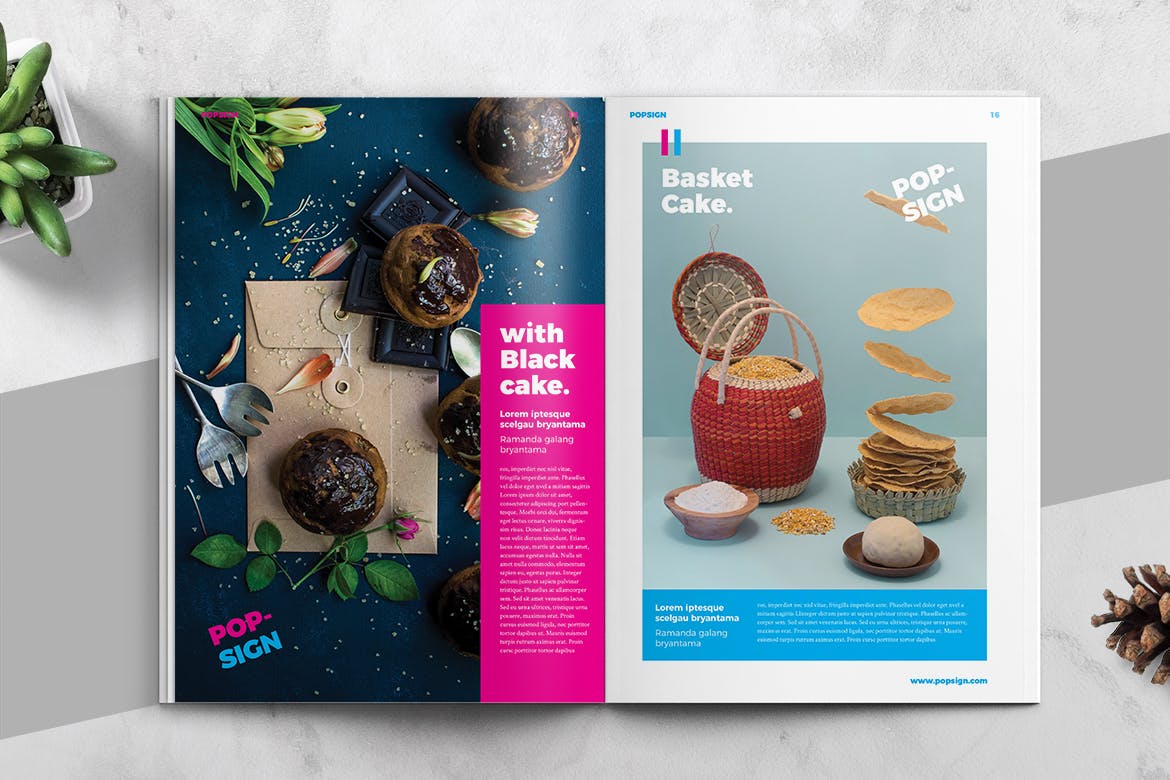 时尚简约清新年轻多彩风格杂志房地产楼书品牌手册画册宣传册杂志设计模板