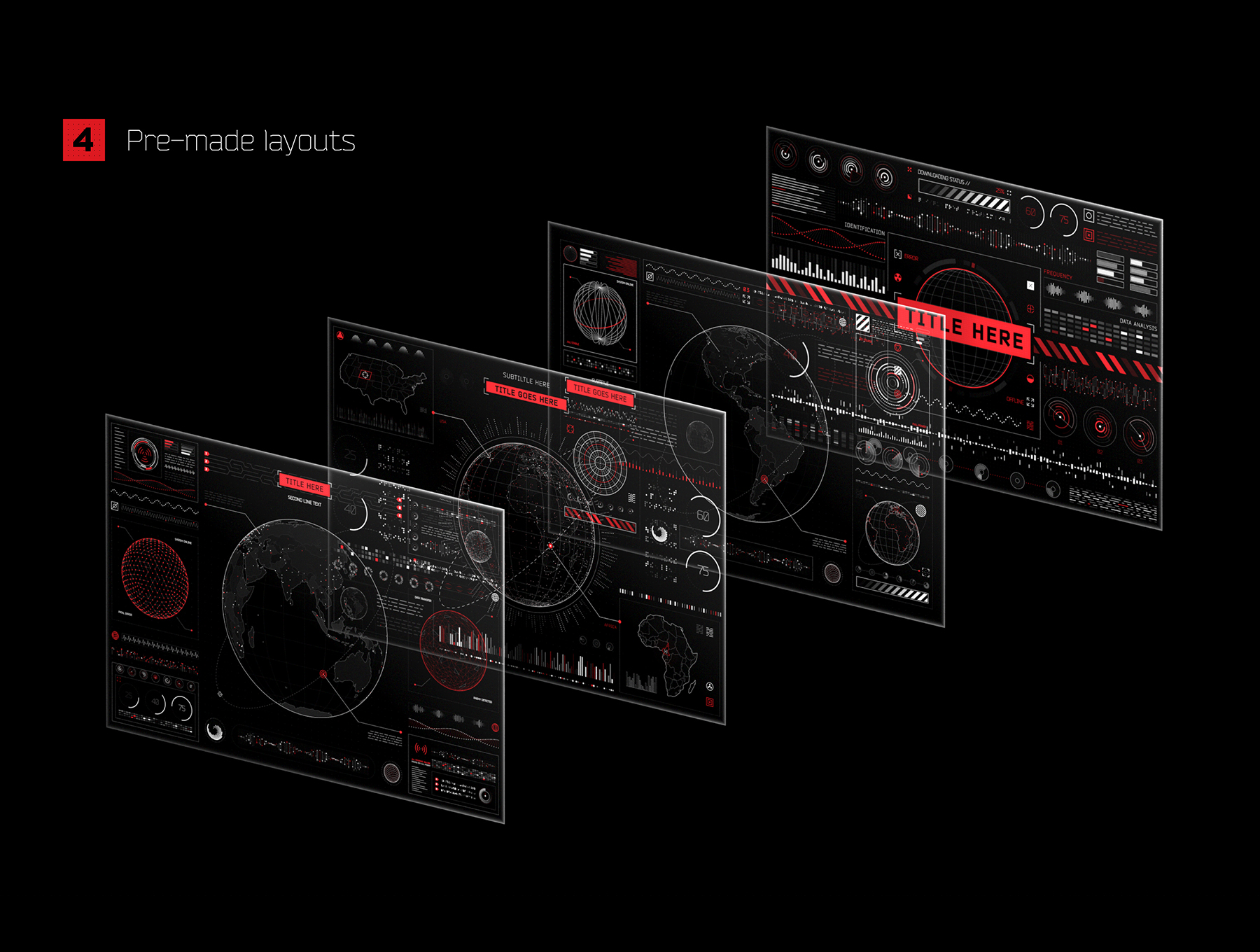 一套酷炫科技风HUD仪表盘UI素材包下载
