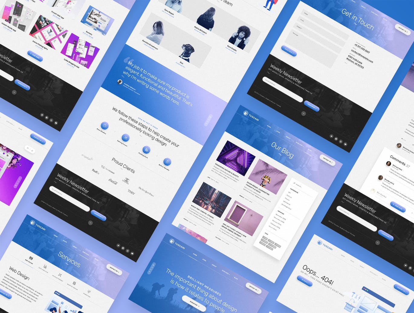 设计和网络公司服务机构Web网站素材模板