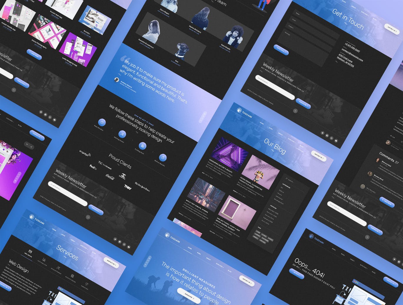 设计和网络公司服务机构Web网站素材模板
