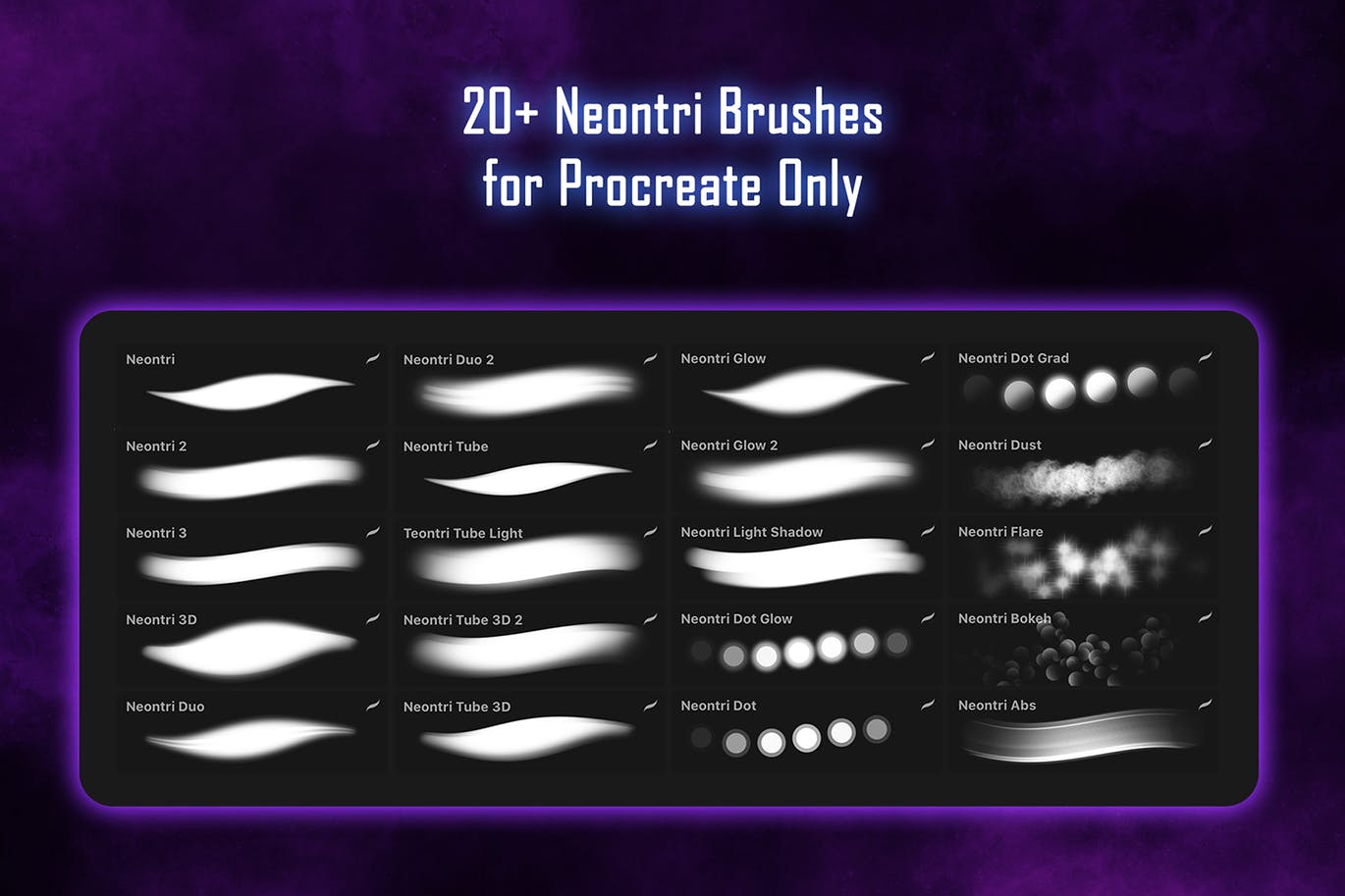 一套清新绚丽的Procreate笔刷集合