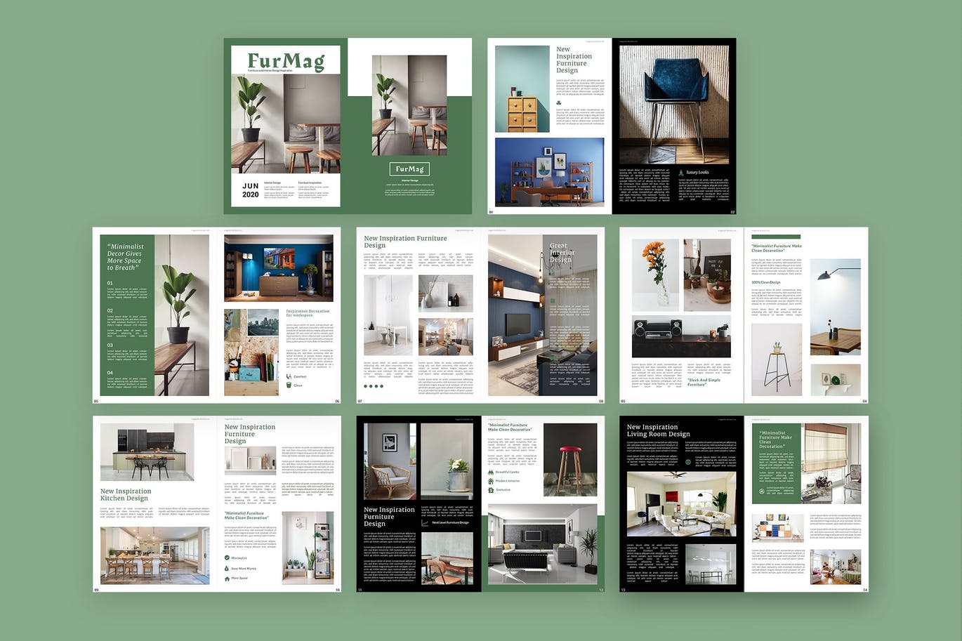 优雅时尚简约多用途高品质杂志房地产楼书品牌手册宣传册设计模板