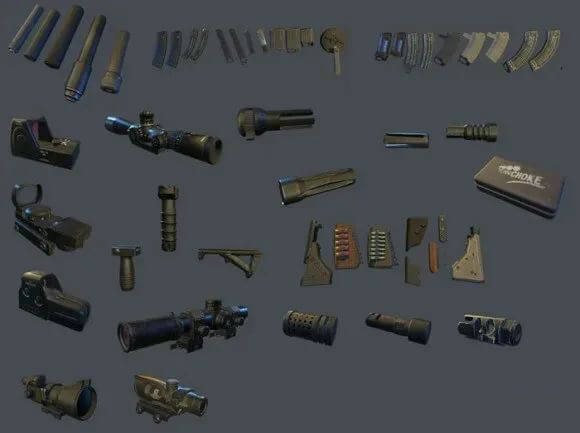 全套绝地求生3D模型合集（贴图），另外还有全套PSD海报高清原画