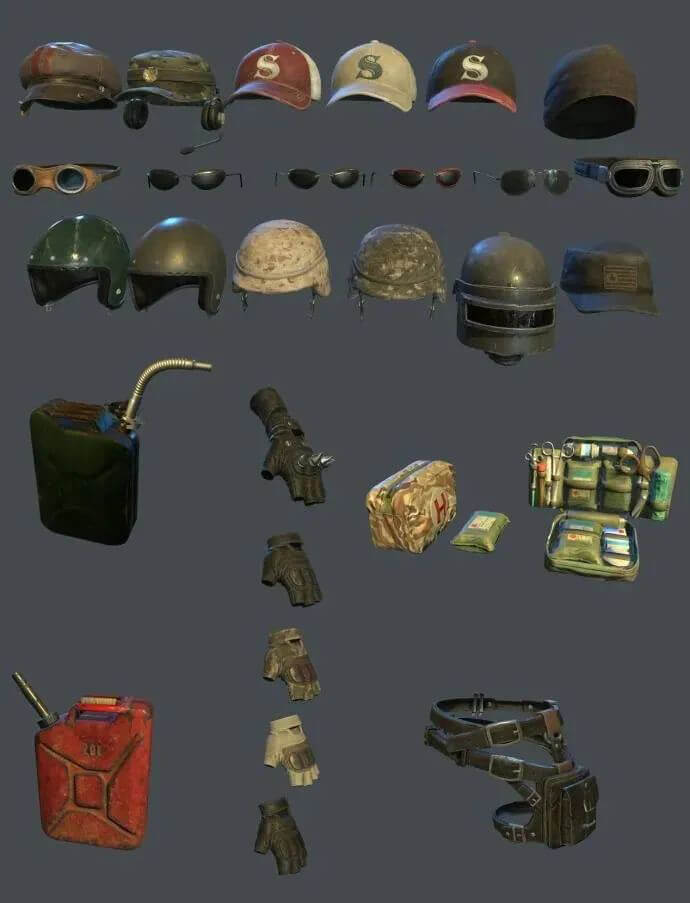 全套绝地求生3D模型合集（贴图），另外还有全套PSD海报高清原画