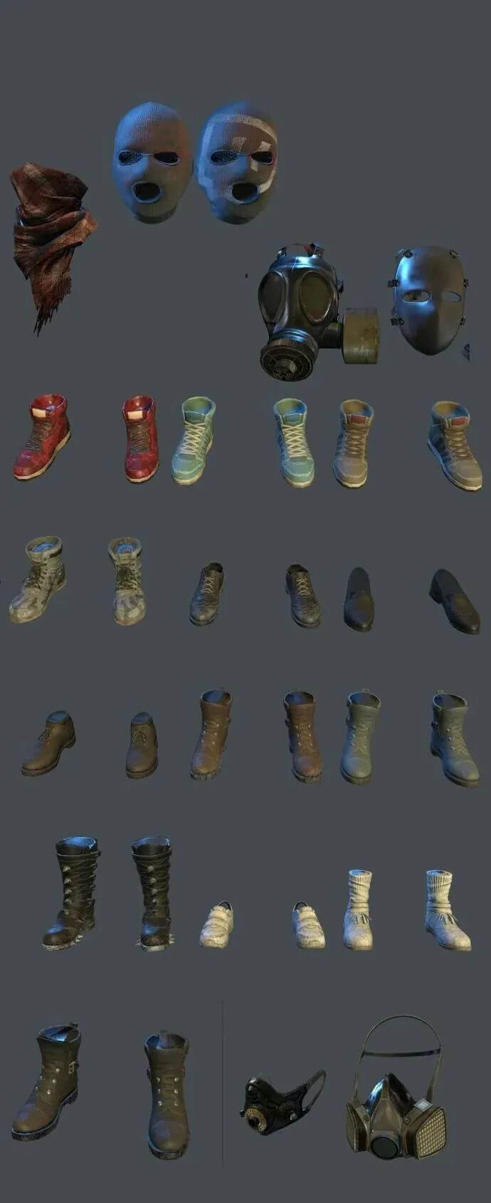 全套绝地求生3D模型合集（贴图），另外还有全套PSD海报高清原画