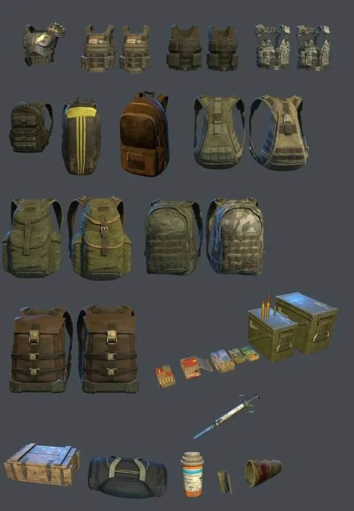 全套绝地求生3D模型合集（贴图），另外还有全套PSD海报高清原画