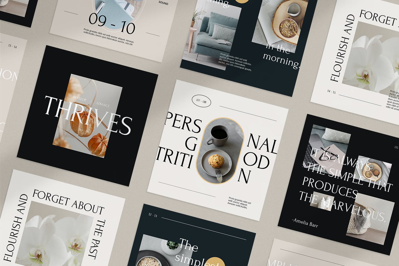 一组时尚高端高品质Ins社交banner海报设计PSD素材模板