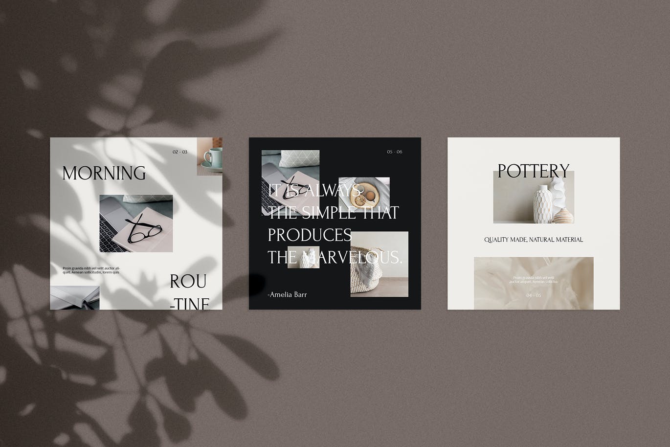 一组时尚高端高品质Ins社交banner海报设计PSD素材模板