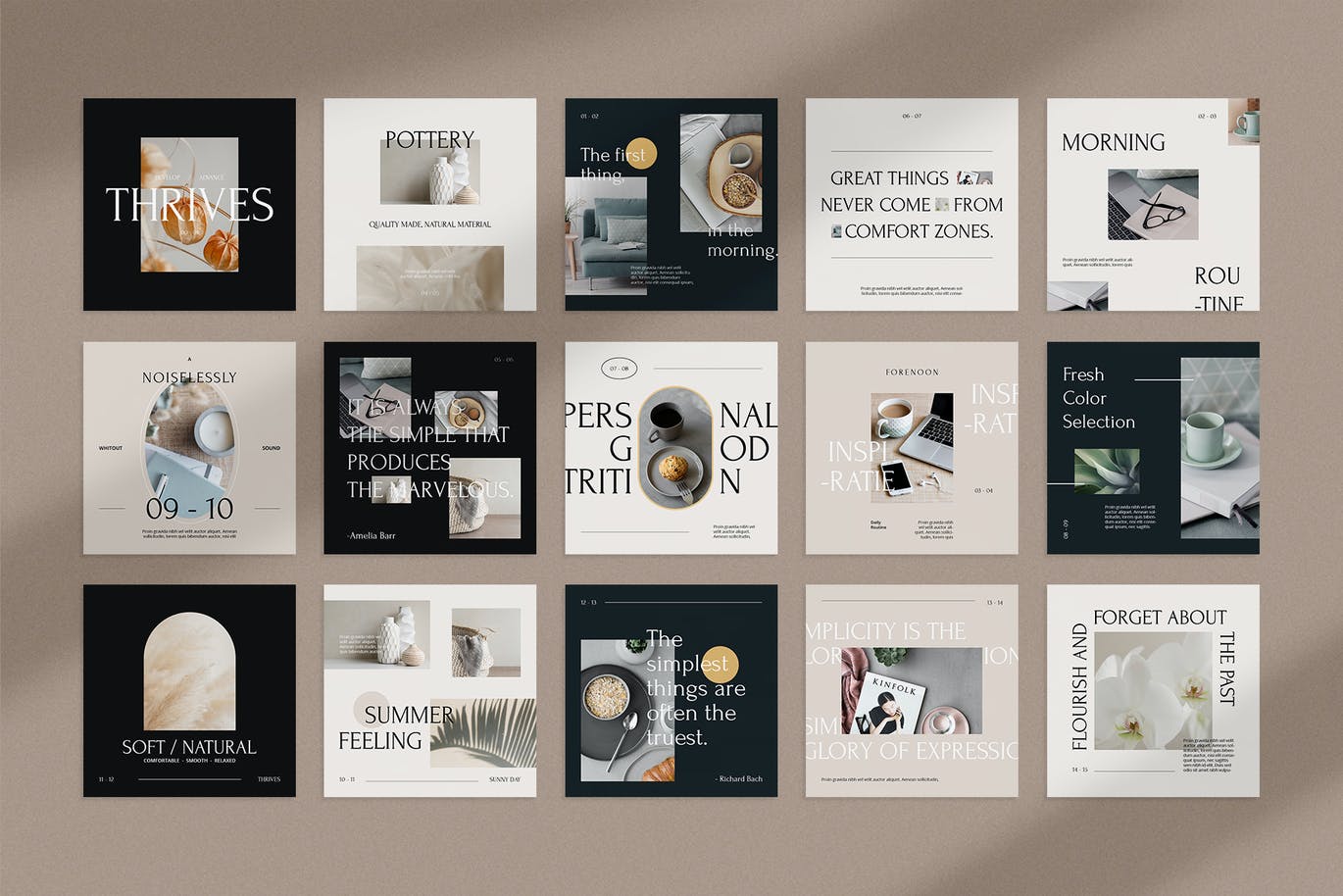 一组时尚高端高品质Ins社交banner海报设计PSD素材模板