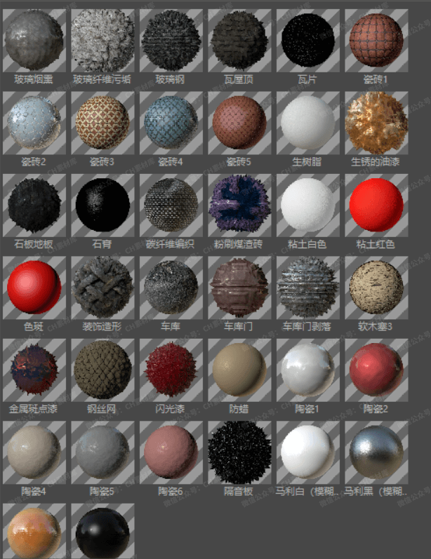 史诗级C4D中文材质库来了！C4D必备！