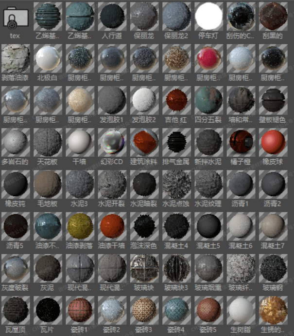 史诗级C4D中文材质库来了!C4D必备!