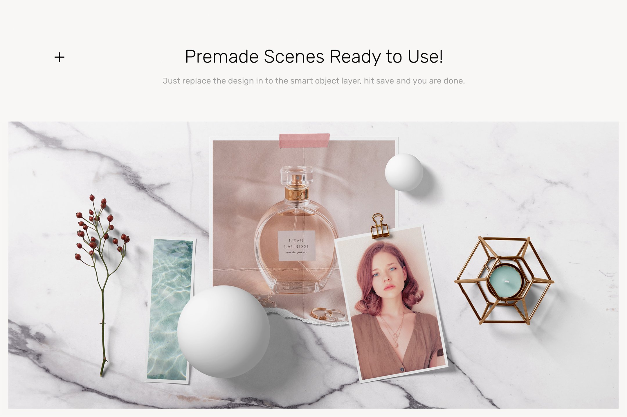 一套办公照片墙相机场景PSD样机素材包下载