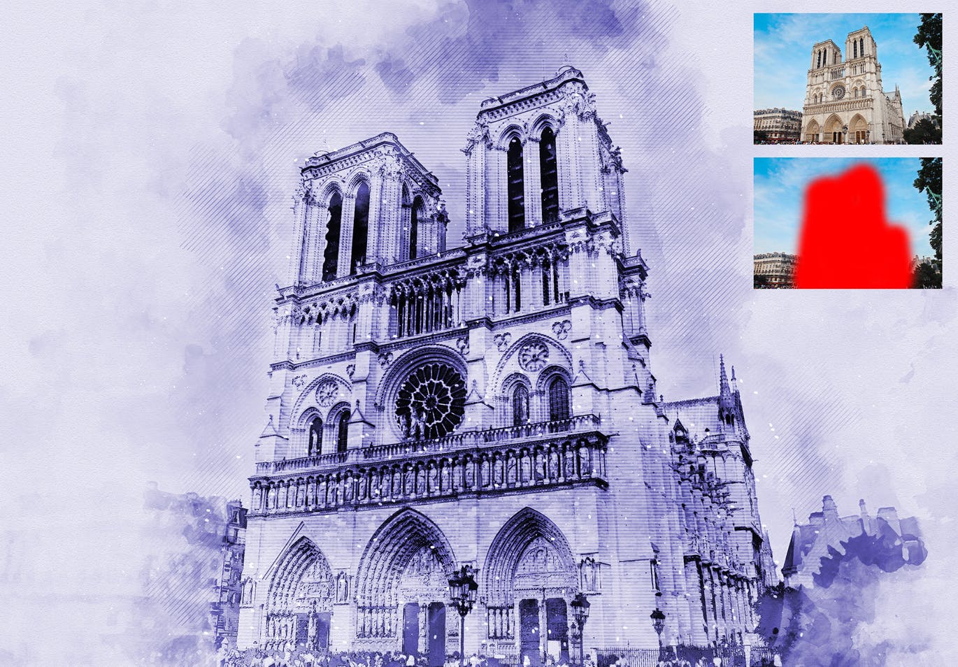 建筑水彩PS动作（ATN,ABR,PAT）