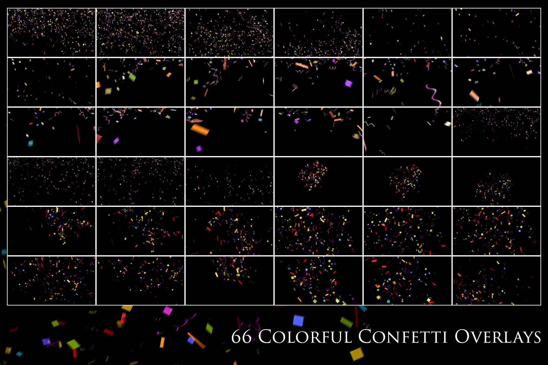 生日&婚礼必备五彩纸屑照片叠层素材