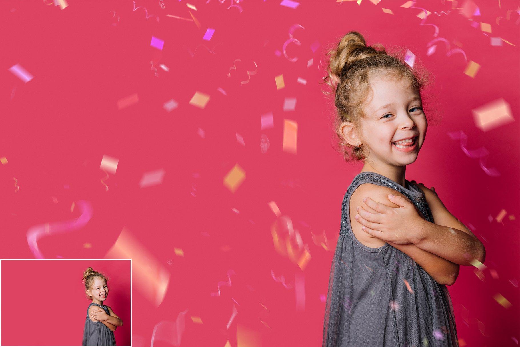 生日&婚礼必备五彩纸屑照片叠层素材