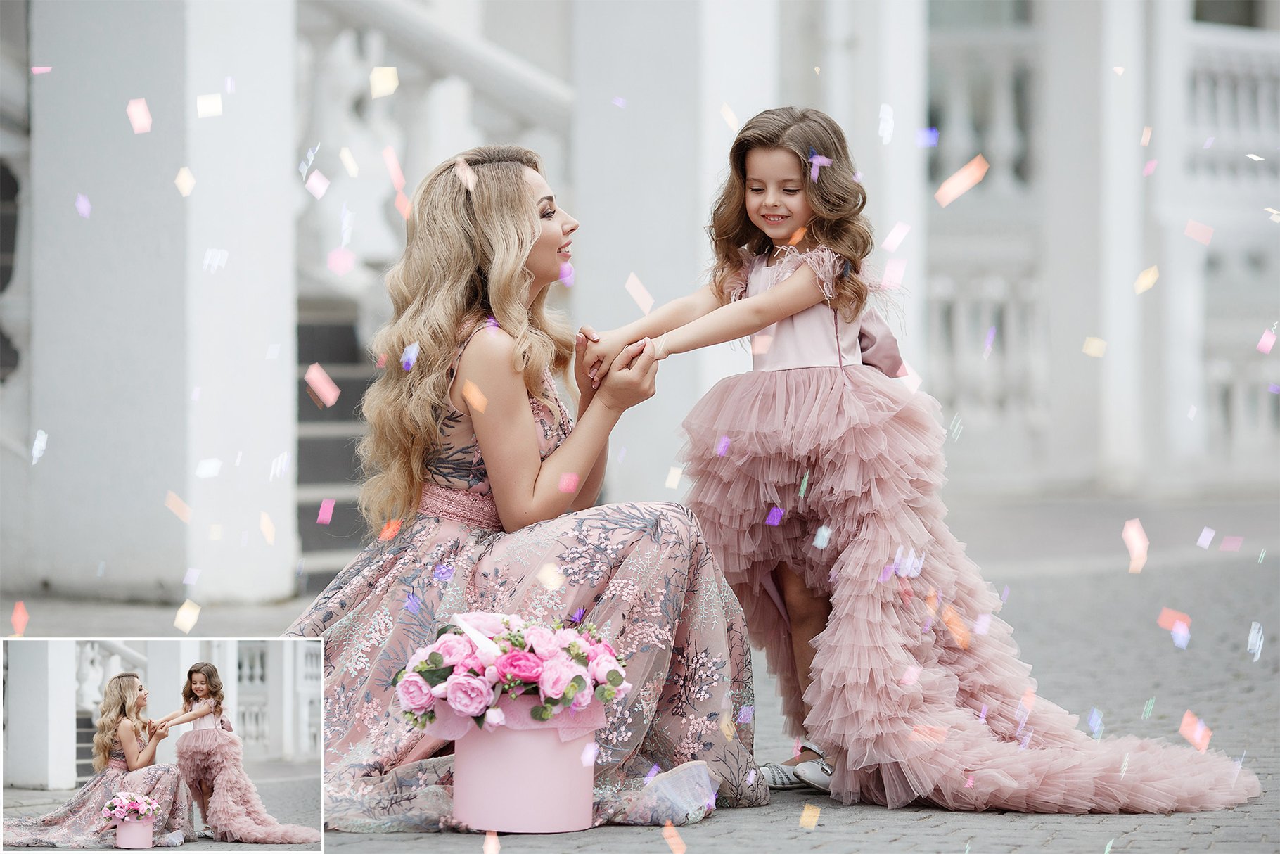 生日&婚礼必备五彩纸屑照片叠层素材