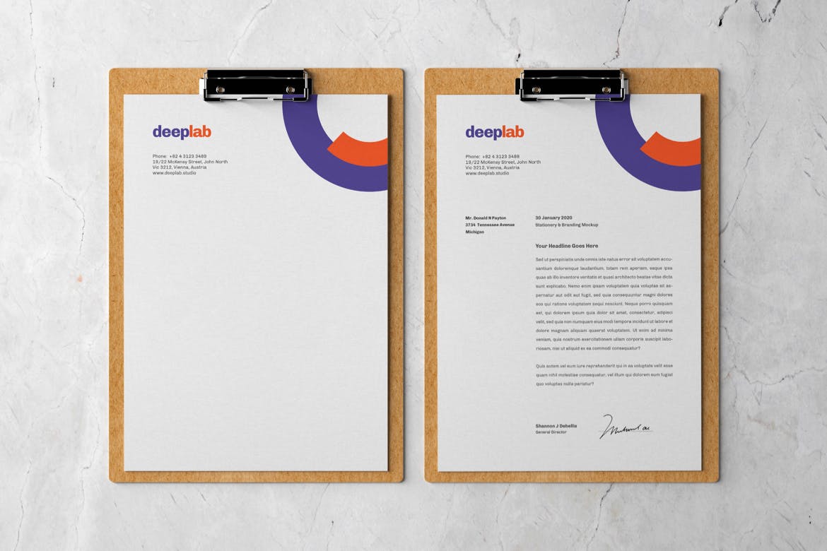 一组高级文具和品牌模型PSD样机素材包