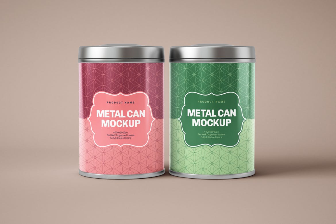 光滑圆形锡盒模型PSD样机素材