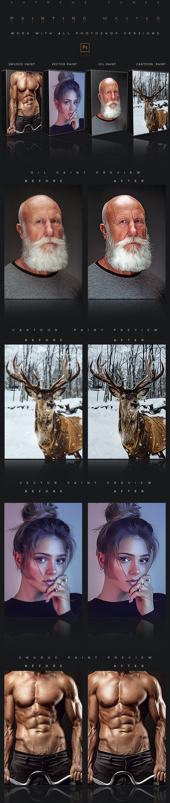 艺术绘画大师锐化效果PS动作下载