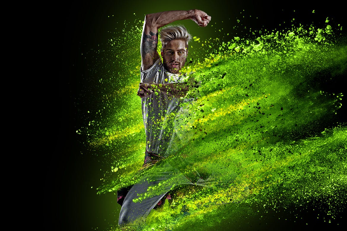 一键生成沙尘暴效果PS动作