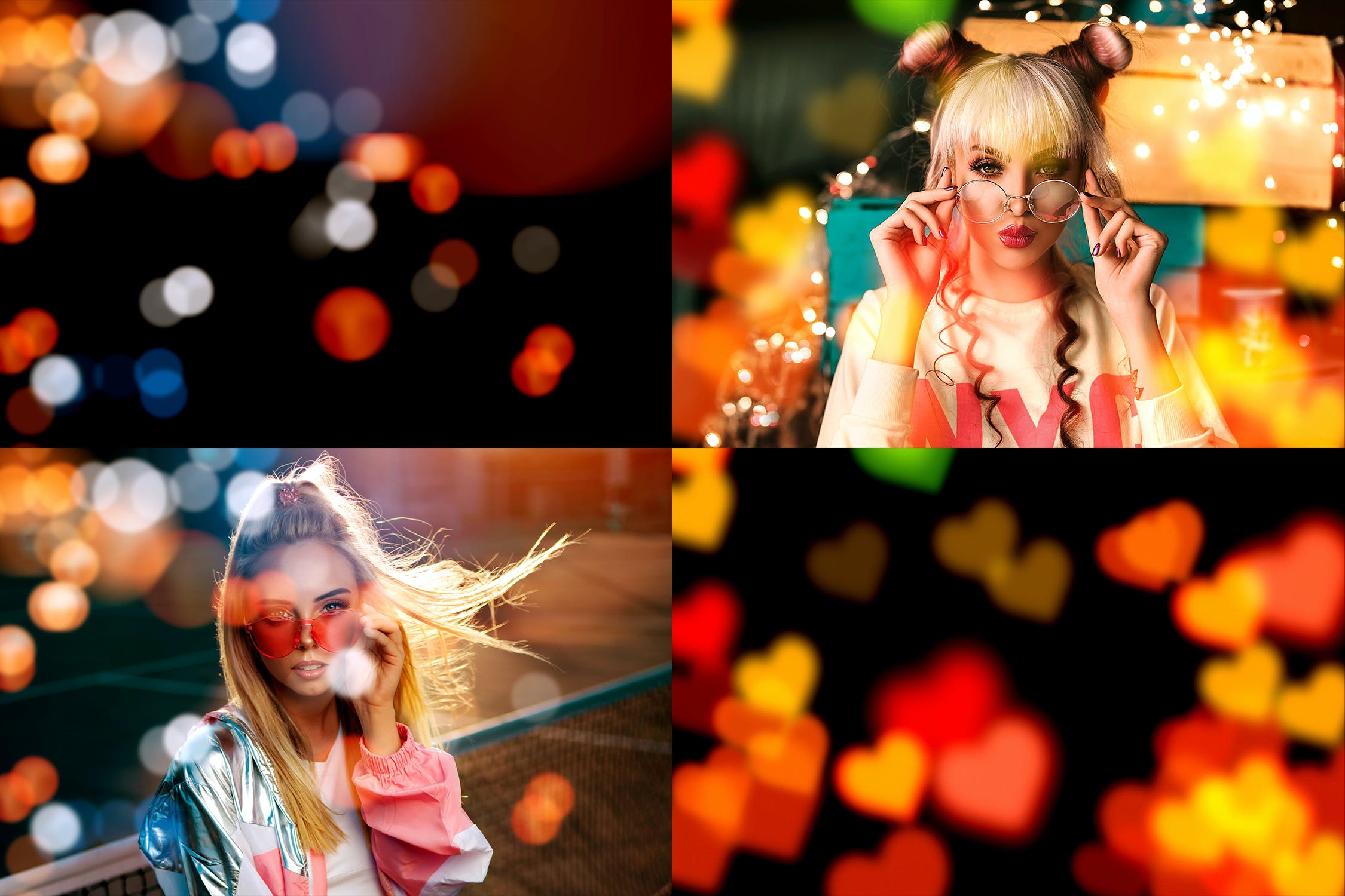 一组散景效果的照片图层PSD样式素材