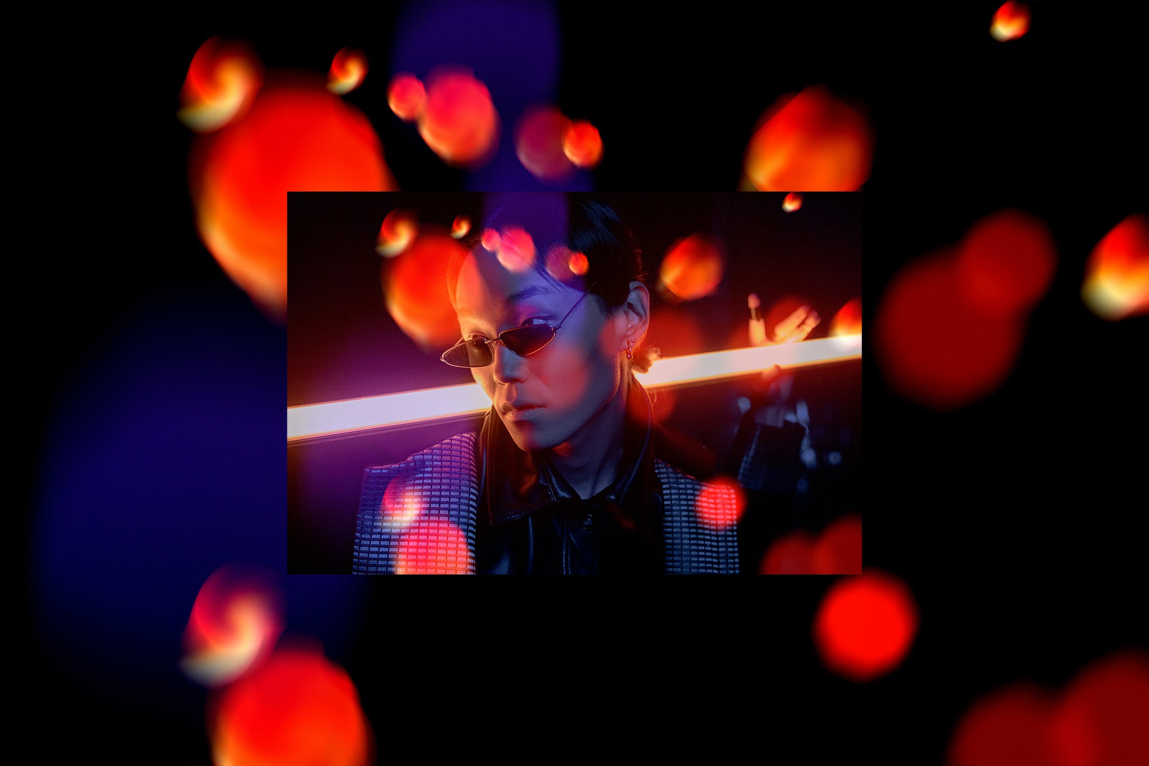 一组散景效果的照片图层PSD样式素材